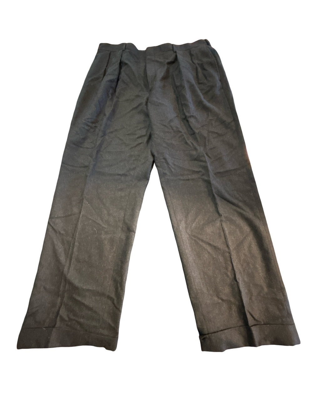 Polo Ralph Lauren Made in Italy Wool Cashmere Pleated Cuffed Dress Pants Grey 38